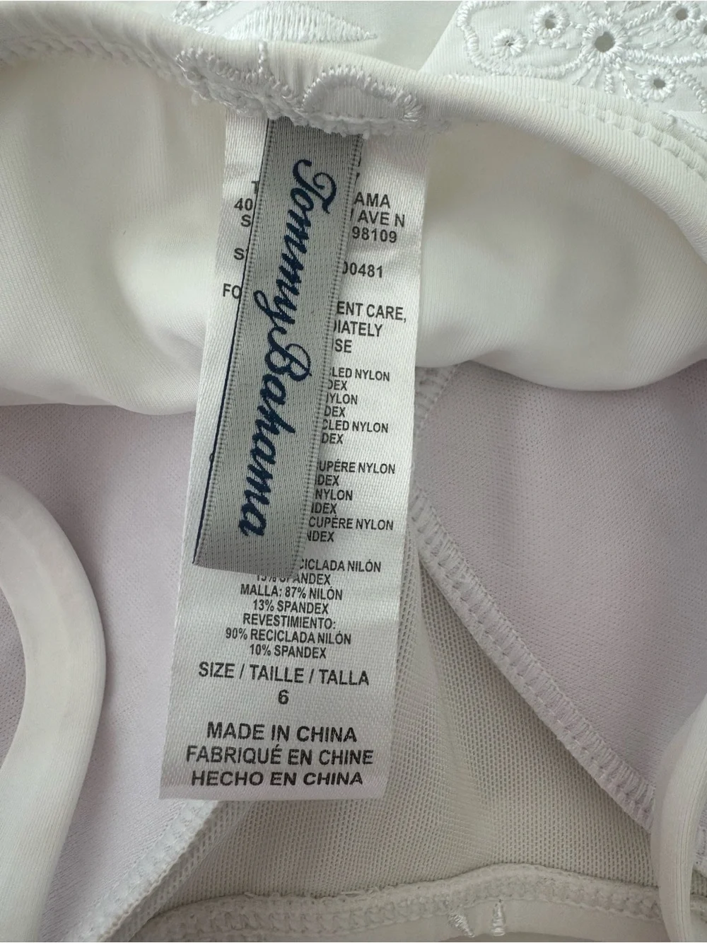 Tommy Bahama White Eyelet Hideaway One Piece Swimsuit Size 6 - Picture 5 of 5